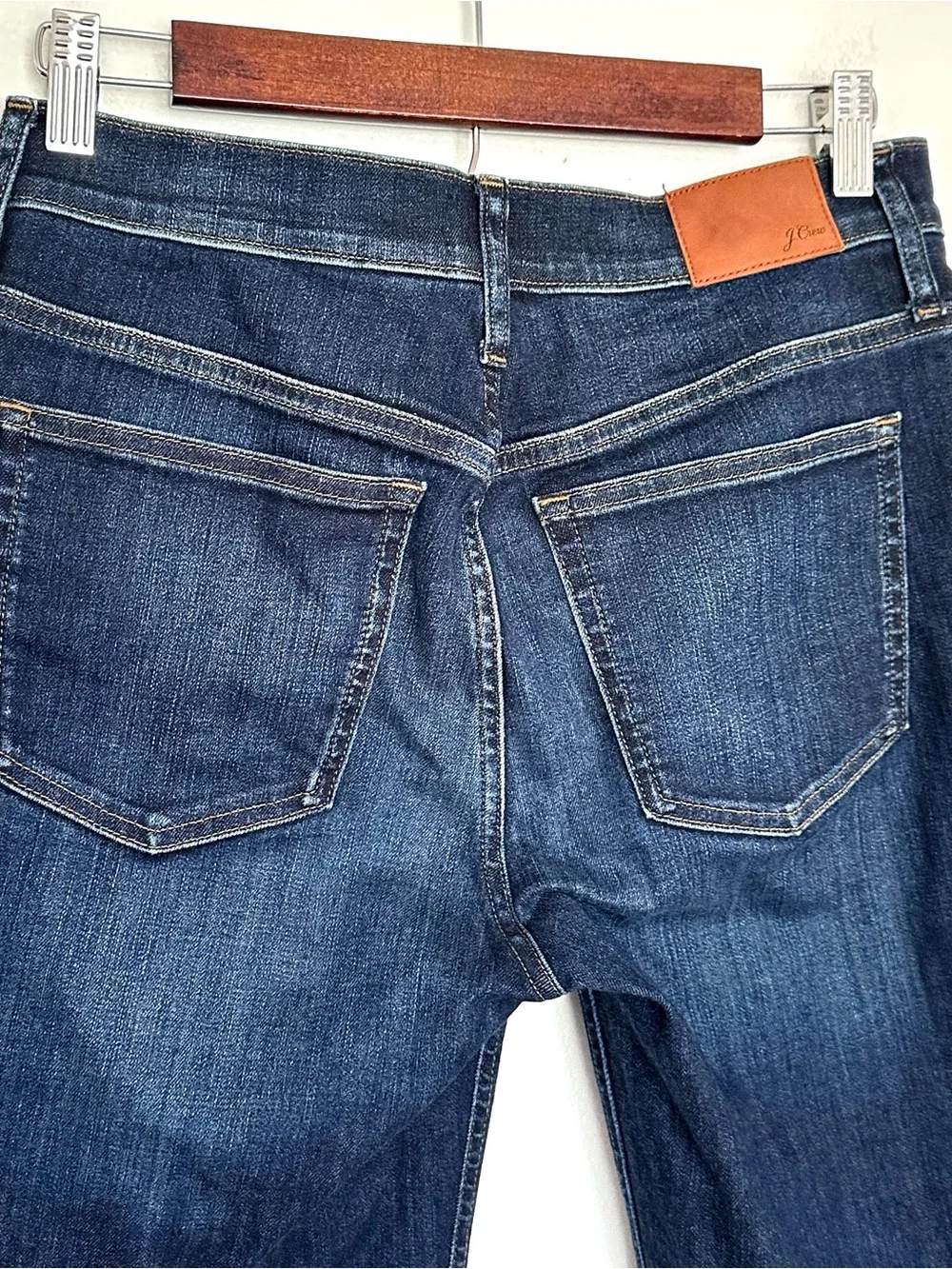 J.Crew Crop Jeans Size 28 Blue Denim Button Pockets Bootcut